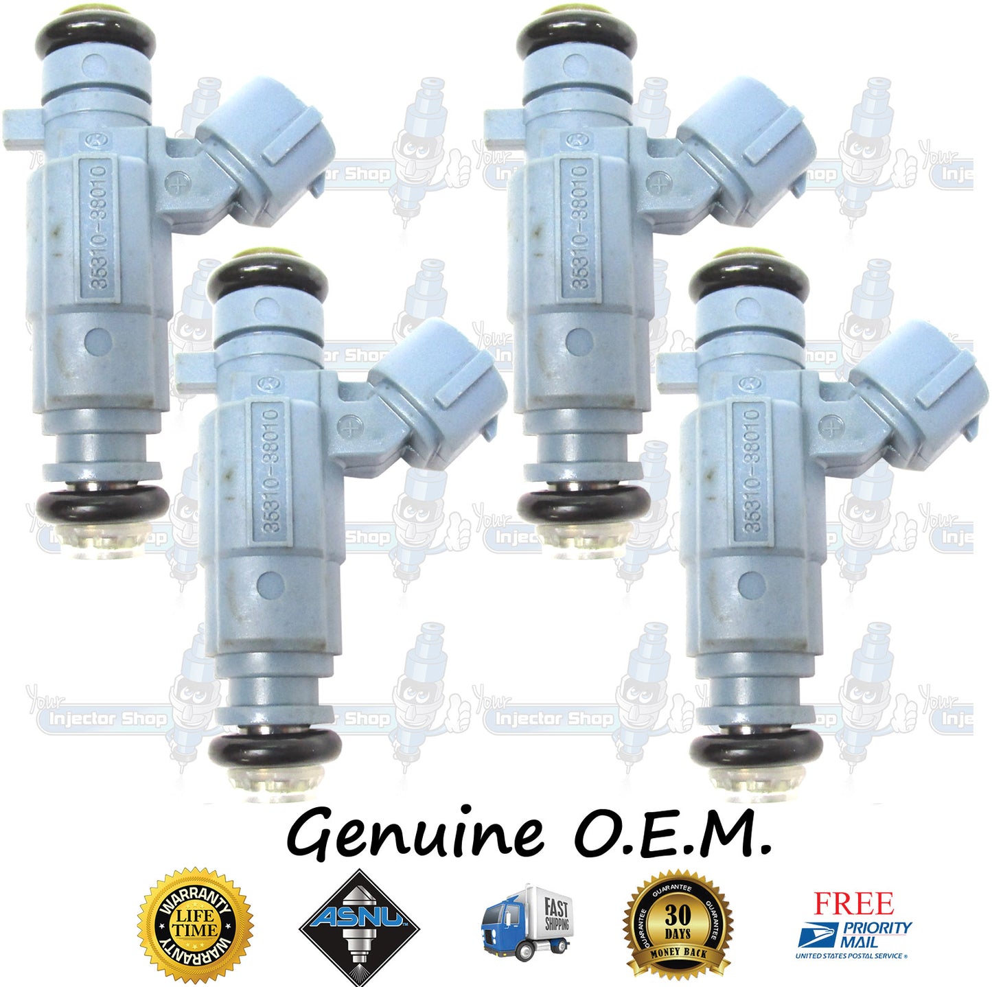 4x Genuine Hyundai Kia Fuel Injectors 35310-38010 9260930003 2.4L DOHC I4 G4JS Sirius