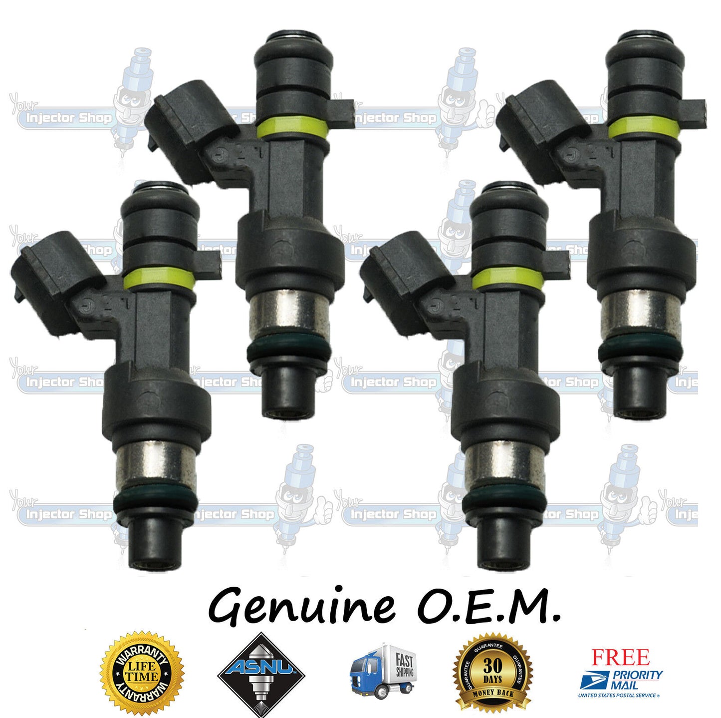 4x Genuine Nissan Fuel Injectors 16600-EN200 Hitachi JECS FBY2850 1.8L 2.0L DOHC MR20DE