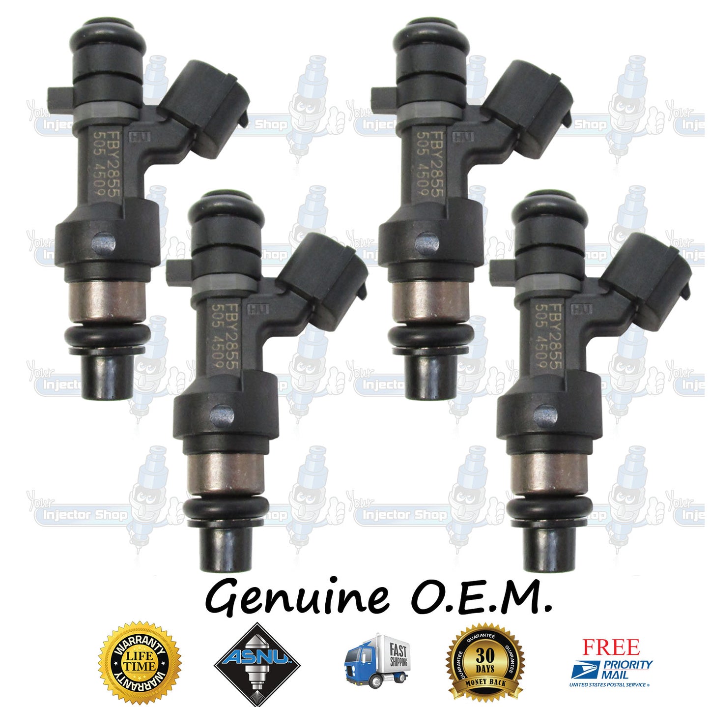 4x Genuine Nissan Fuel Injectors 16600-9HP0A Hitachi JECS FBY2855 2.5L DOHC QR25DE