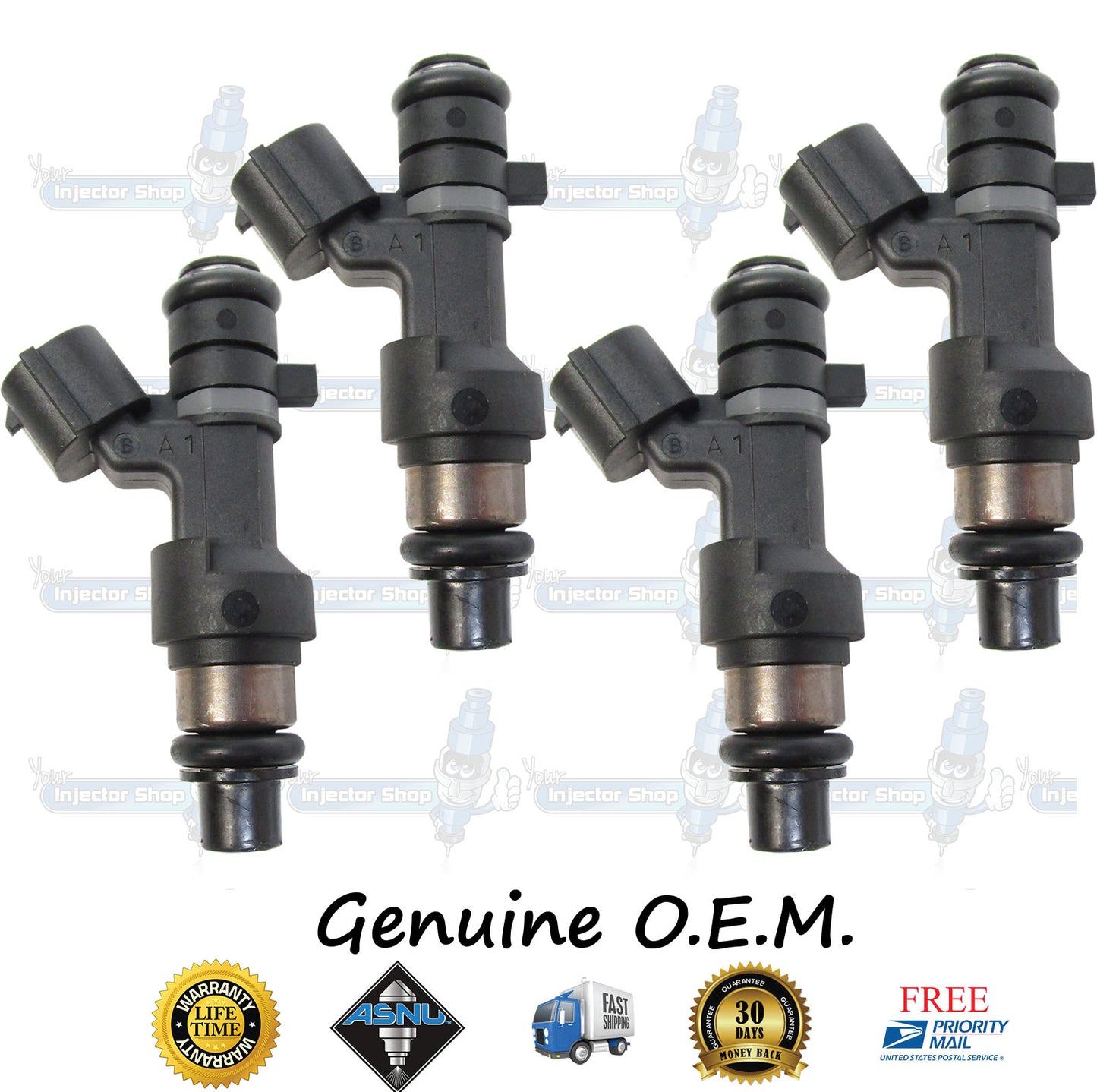 4x Genuine Nissan Fuel Injectors 16600-9HP0A Hitachi JECS FBY2855 2.5L DOHC QR25DE