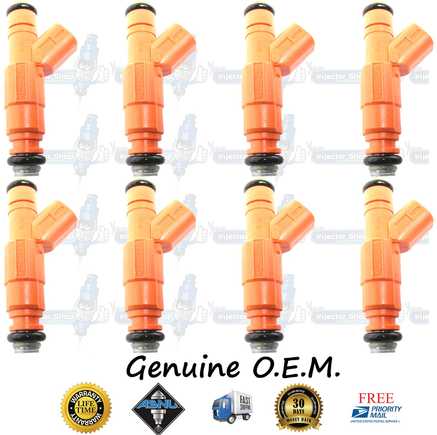 8x Genuine Ford Mercury Lincoln XL2E-C5A Fuel Injectors 0280155917 Bosch 4.6L SOHC V8
