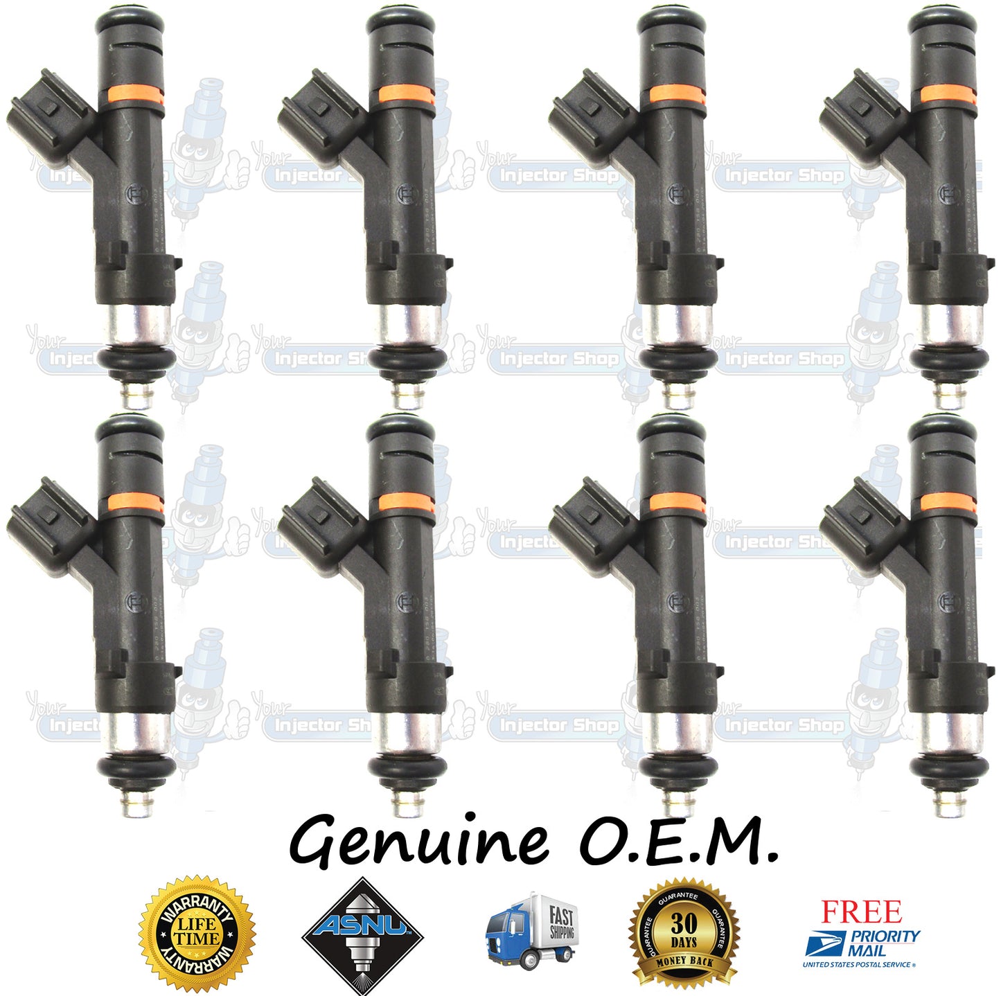 8x Genuine Ford Fuel Injectors 3L3E-D5A Bosch 0280158003 2004 F150 5.4L SOHC V8