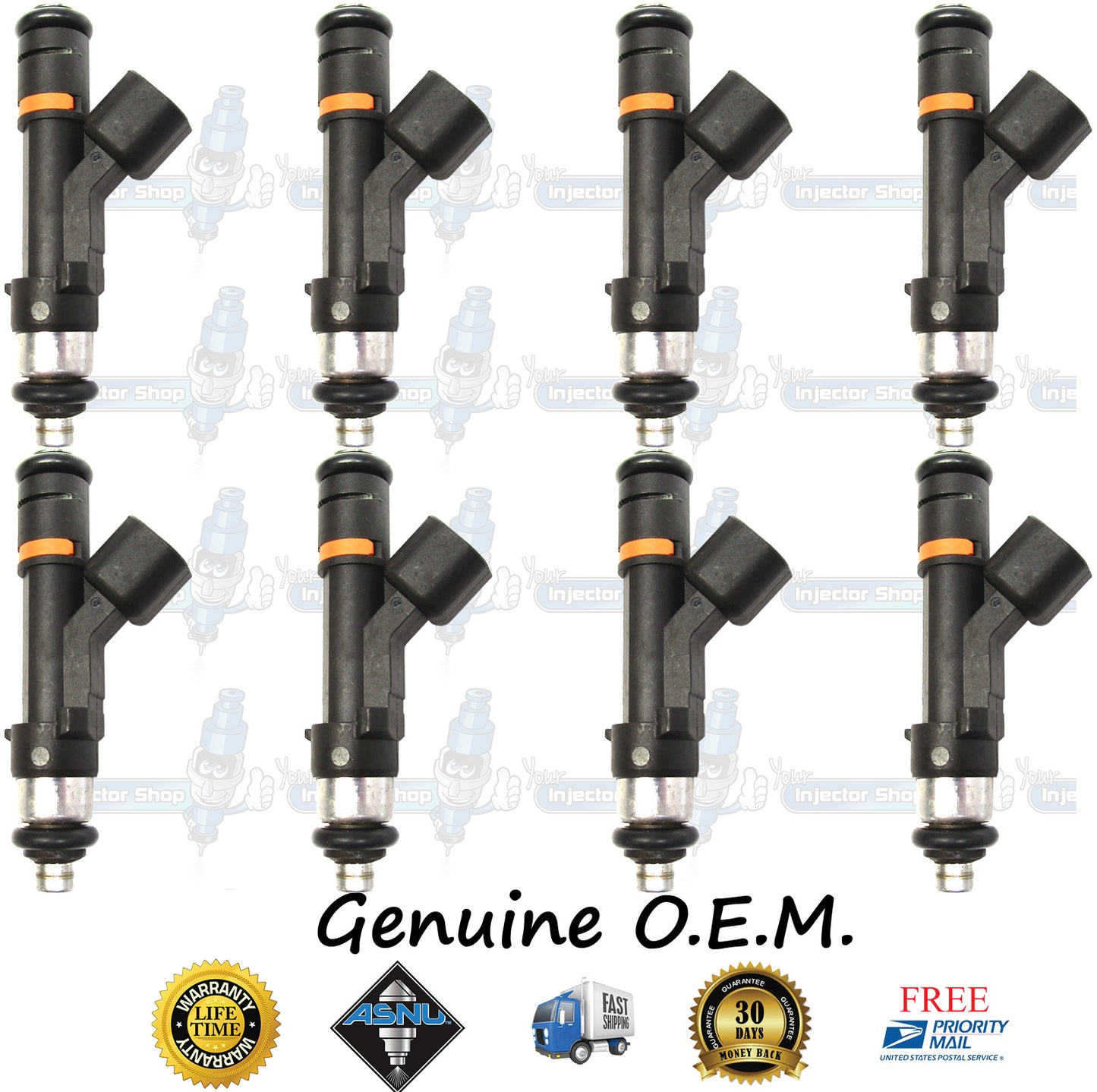 8x Genuine Ford Fuel Injectors 3L3E-D5A Bosch 0280158003 2004 F150 5.4L SOHC V8