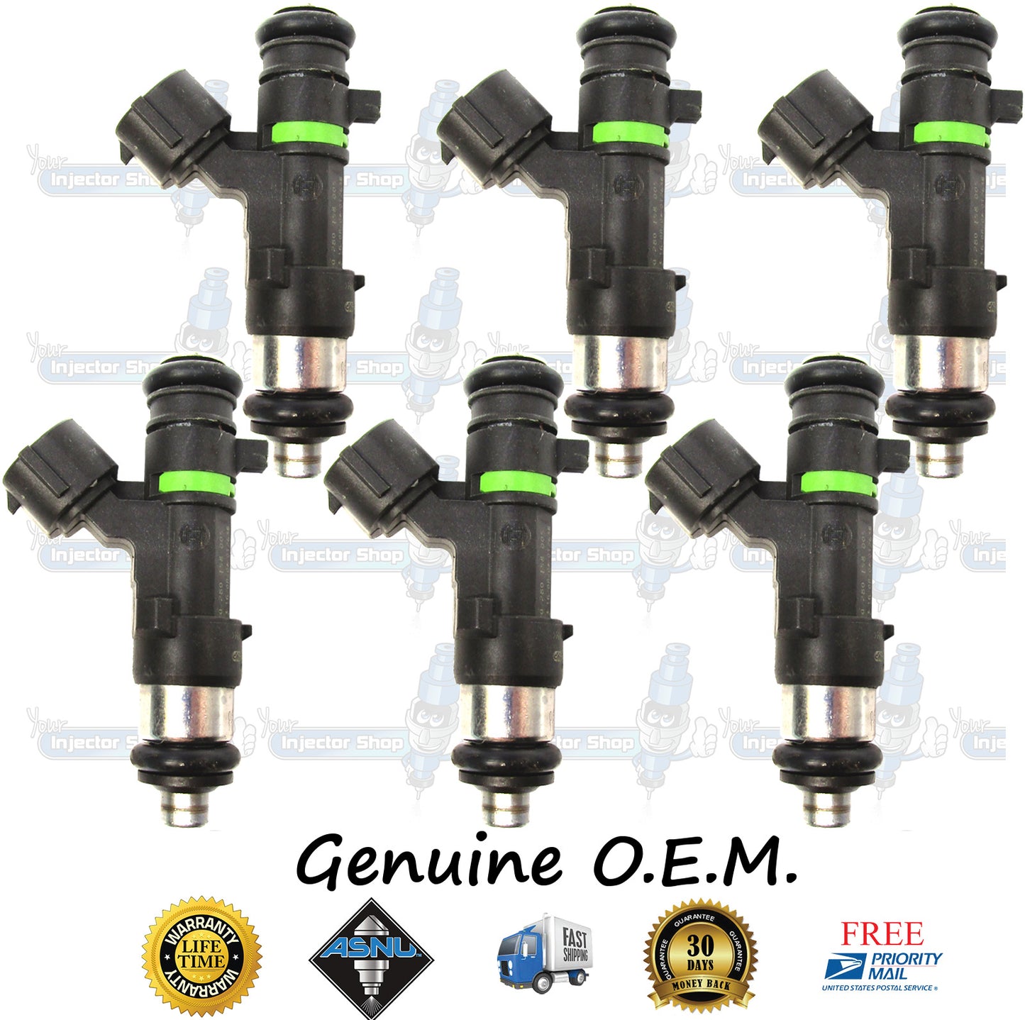 6x Genuine Nissan Fuel Injectors 16600-7Y000 Bosch 0280158005 3.5L DOHC V6