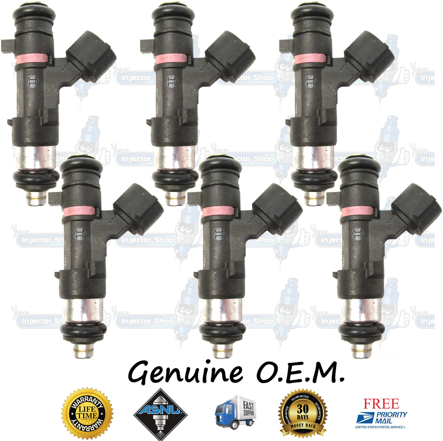 6x Genuine Nissan Fuel Injectors 16600-7S000 Bosch 0280158007 4.0L DOHC V6