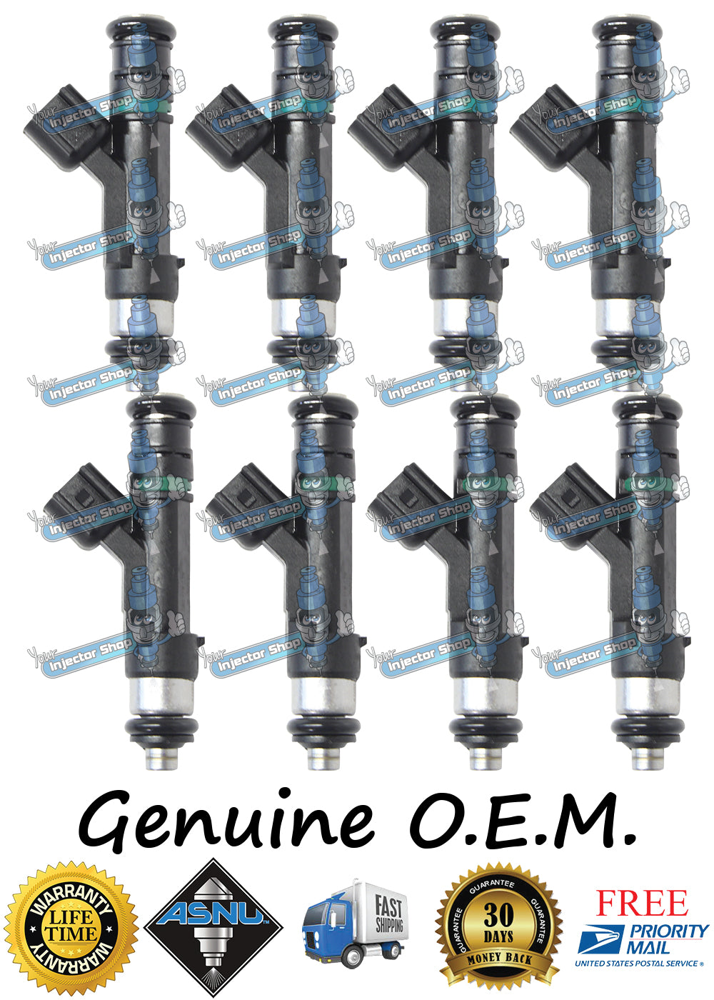 8x Genuine GM Fuel Injectors 12577869 Bosch 0280158083 4.6L DOHC V8 LH2