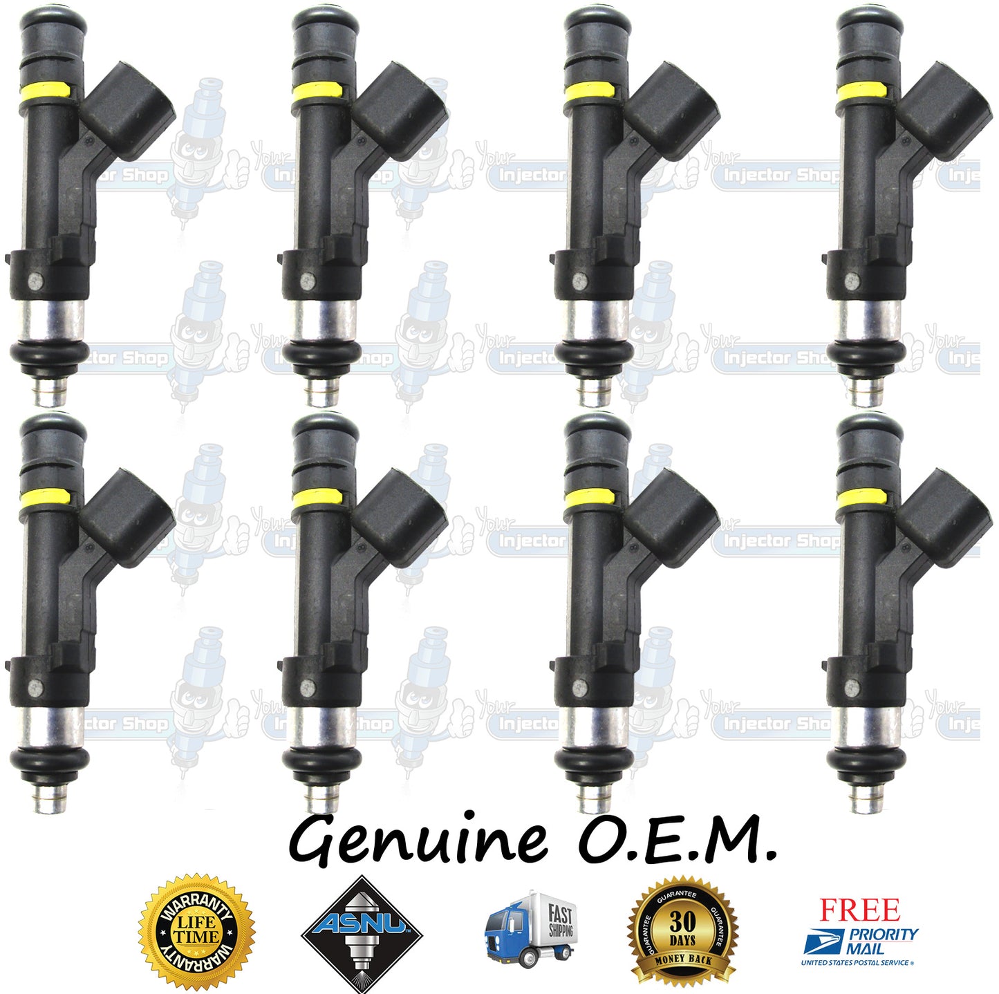 8x Genuine Ford Fuel Injectors 7C3E-AB Bosch 0280158138 5.4L SOHC Triton V8