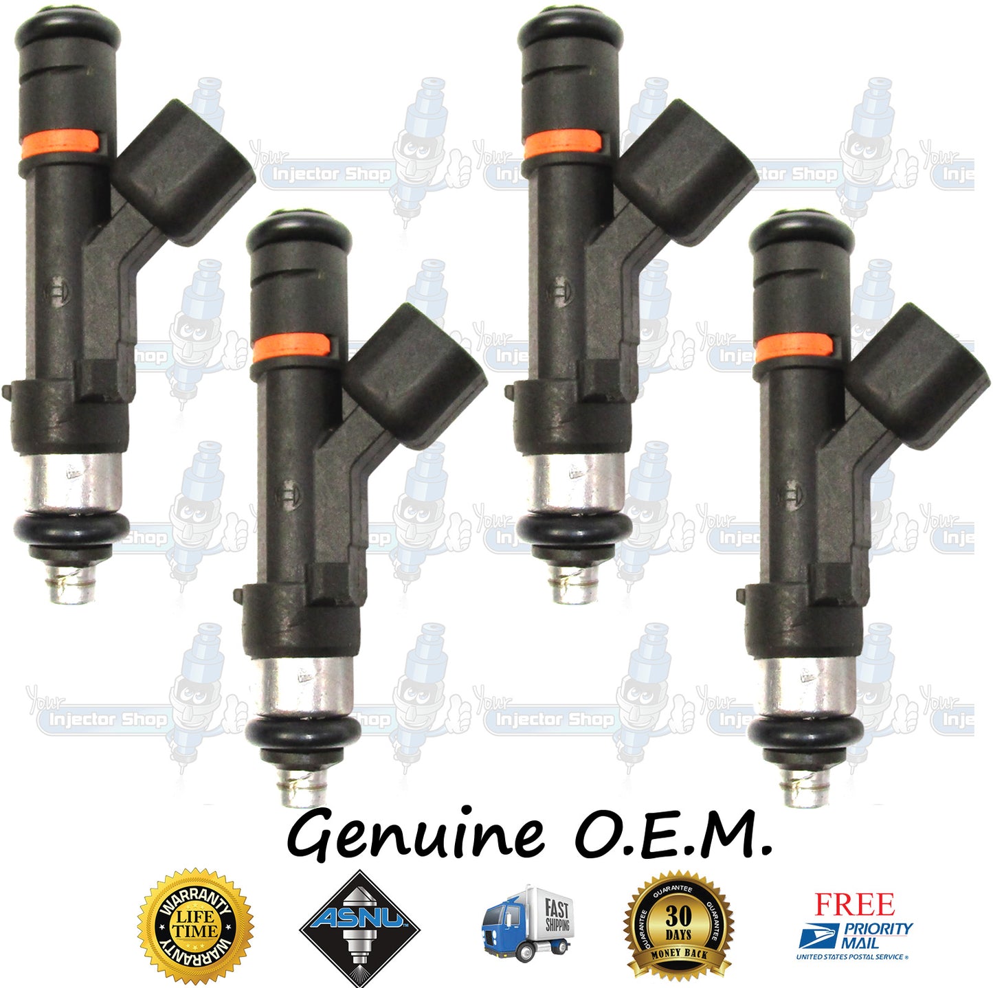 4x Genuine Ford Lincoln Fuel Injectors 8S4G-AA Bosch 0280158179 2.0L DOHC Duratec