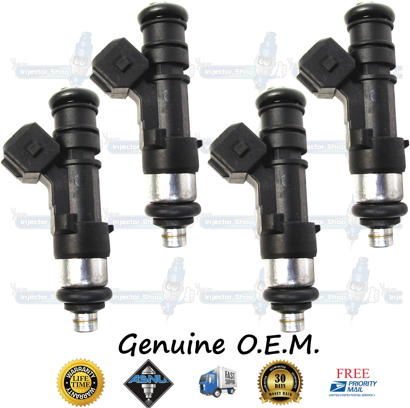 4x Genuine Ford Fuel Injectors AE8A-AA Bosch 0280158254 Fiesta 1.6L DO ...