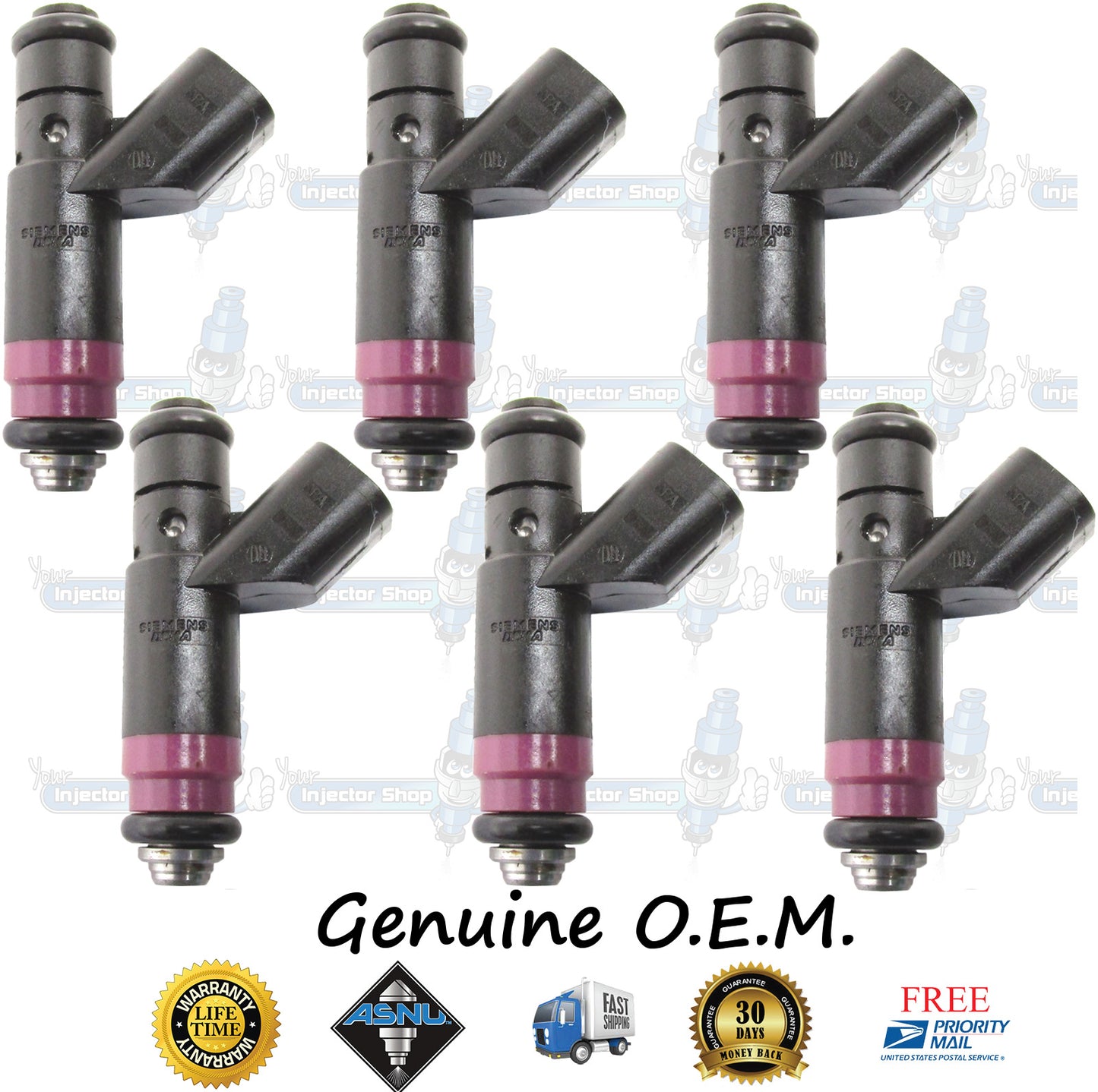 6x Genuine Mopar Fuel Injectors 04591657AA Siemens 2.7L DOHC EER V6