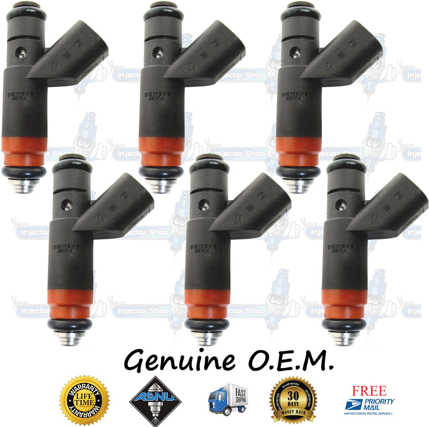 6x Genuine Mopar Fuel Injectors 04591657AA Siemens 2.7L DOHC EER V6
