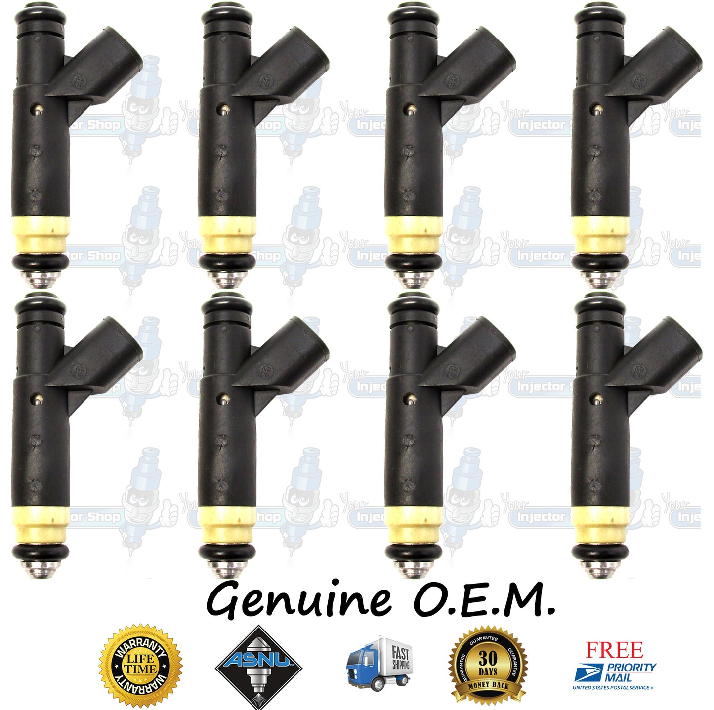 8x Genuine Ford Mercury Fuel Injectors 4L3E-B4C Siemens 4.6L SOHC V8 281CID