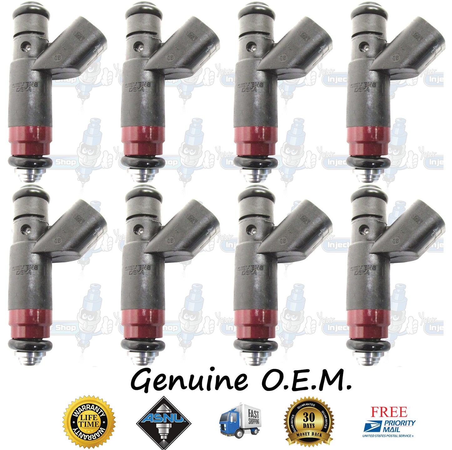8x Genuine Mopar Dodge Chrysler Fuel Injectors 53032713AB Siemens 5.7L OHV V8 345CID Hemi