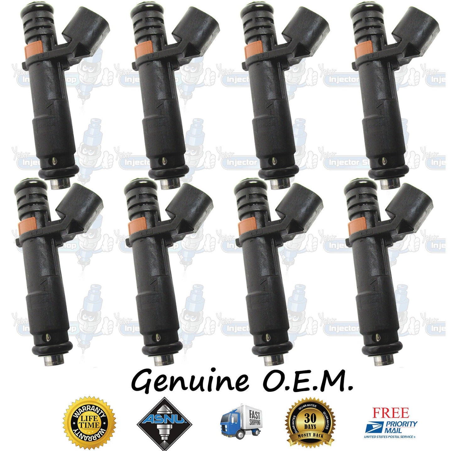8x Genuine Ford Fuel Injectors 5C3E-DB 5C3E-DC Siemens 5.4L V8 DOHC Triton