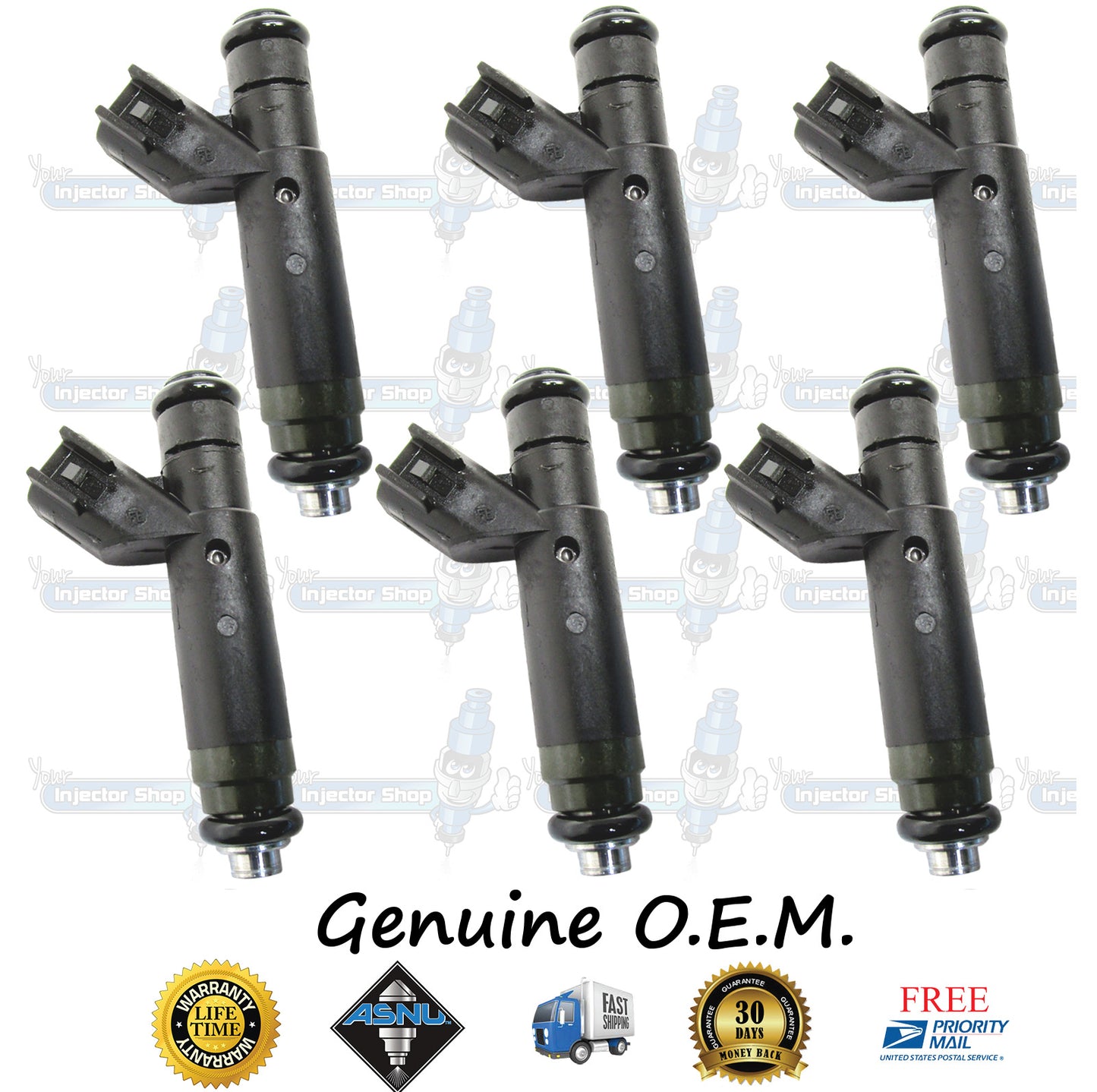 6x Genuine Ford F150 Fuel Injectors 5L3E-A6C Siemens 4.2L OHV V6 256CID ESG-642