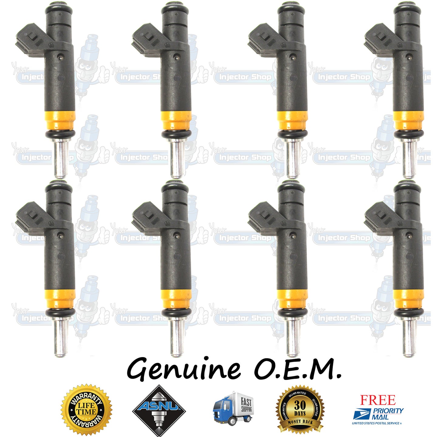 8x Genuine BMW 13-53-7-506-924 Fuel Injectors 7506924 Siemens 4.4L DOHC N62 V8