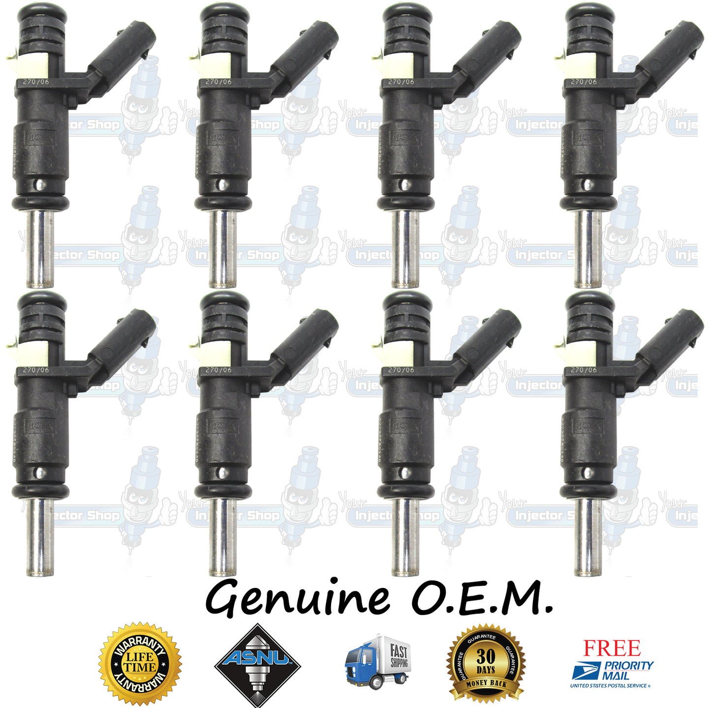 8x Genuine Mercedes Benz MB A2720780249 Fuel Injectors Siemens 4.7L 5.5L DOHC V8 E47 E55 M273 RL011710AA